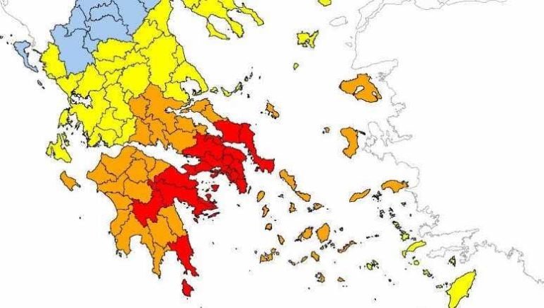Κατάσταση συναγερμού για ακραίο κίνδυνο πυρκαγιάς το Σάββατο 10 Αυγούστου